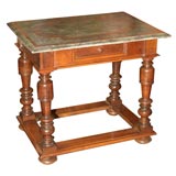 Rare Country Louis XIV Walnut Table w/ Painted top. ref# MSPV50a