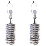 Pair of 1970's Lucite Lamps