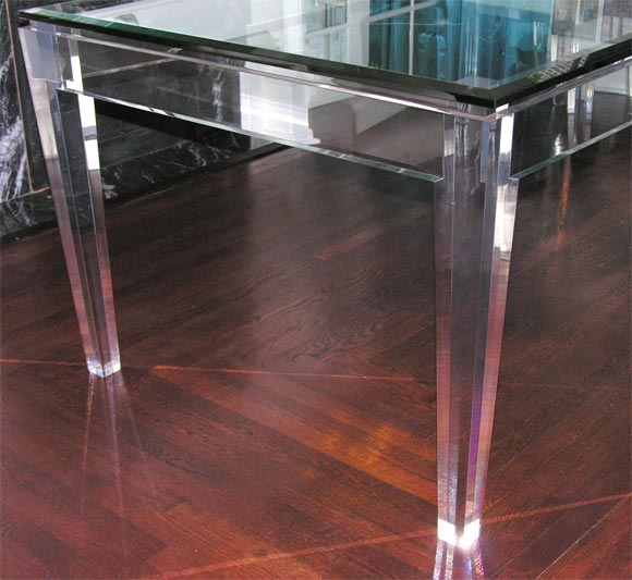 American Acrylic and Glass Dining Table