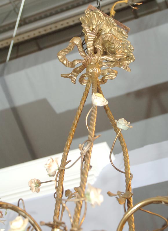 French Wire Basket Chandelier at 1stDibs