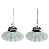 Matching French Opalecent Pleated Glass shades