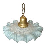 French Glass Shade With pale blue trim