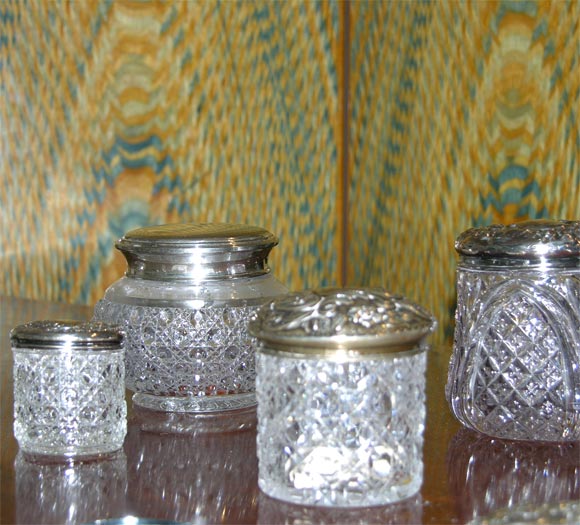 Group of Silver & Crystal Vanity Top Accessories 2