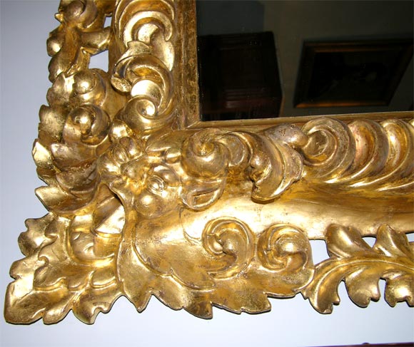 19th Century Italian Baroque Style  19thC. Mirror with 