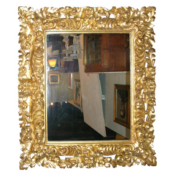 Italian Baroque Style  19thC. Mirror with "Masks" For Sale