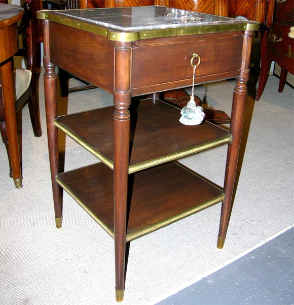 French Mahogany Brass Mounted Side Table