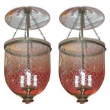 Pair of 19th Century Anglo Indian Bell Jar Lanterns