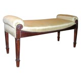 19th Century Neoclassical Mahogany Upholstered Bench