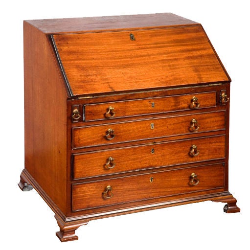 19th Century Mahogany Cabinet Maker's Sample Miniature Slant Front Desk For Sale
