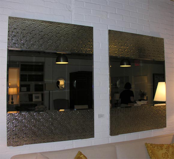 Pair of "Silver Dollar" mirrors by Tina Bossidy