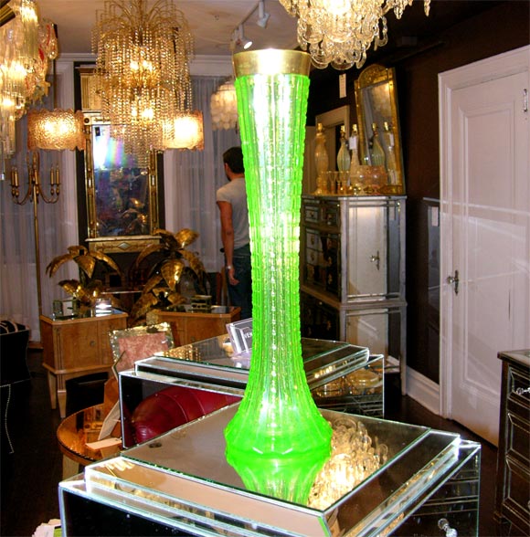 Green Crystal Zipper Vase