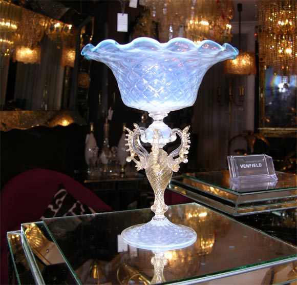 Opaline Murano Glass Candy Dish