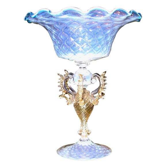 Opaline Murano Glass Candy Dish