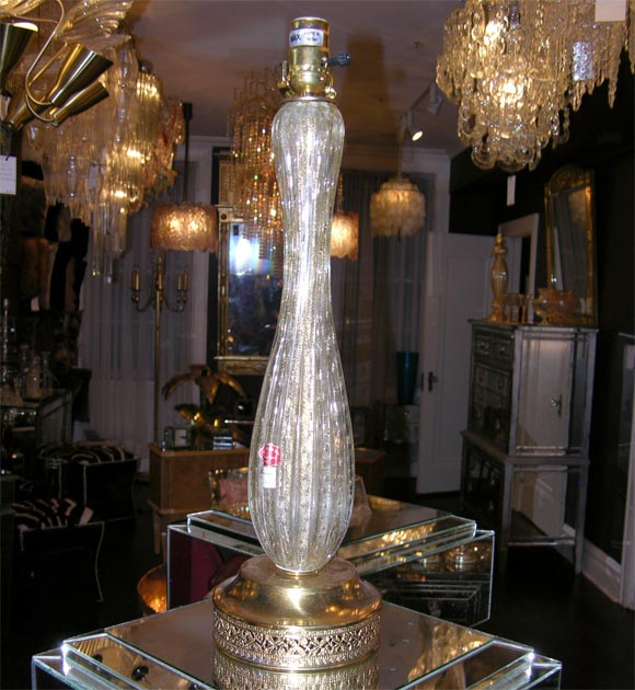 Single 1940's Gold Murano Glass Lamp