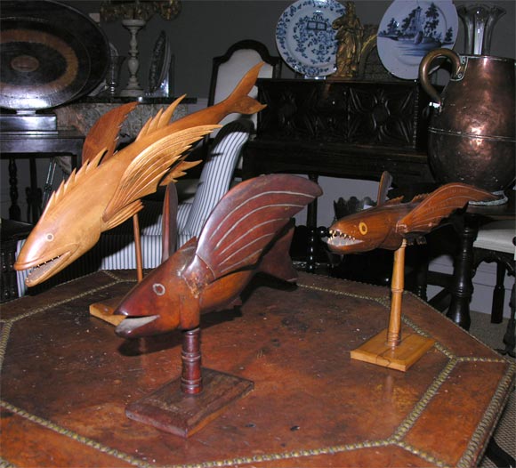 19th Century A Large Collection of Hand Carved Pitcairn Island Flying Fish