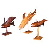 A Large Collection of Hand Carved Pitcairn Island Flying Fish