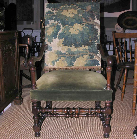 18th Century and Earlier 17th C Walnut Armchair