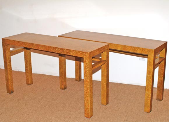 Pair of Oil Lacquer Cnsole Tables
