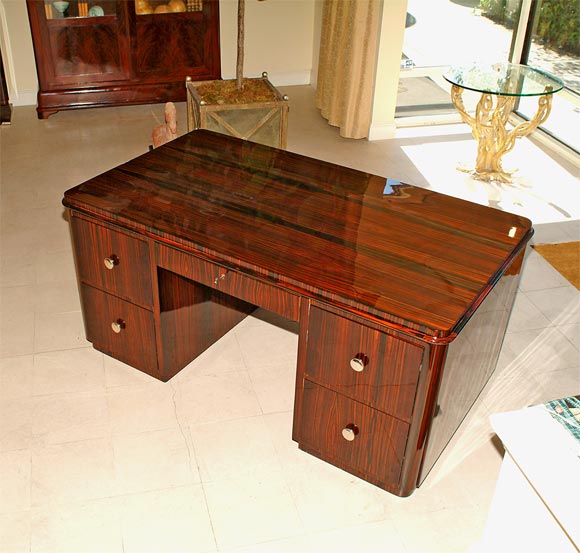 Art Deco Macassar Partners Desk