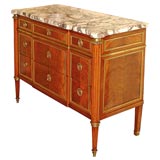 Period Louis XVI Burl Mahogany Commode