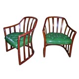 Two 1970
s Rosewood and Leather Arm Chairs