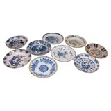 Group of nine Delft plates Antique Group of nine Delft plates