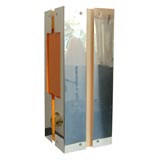 Folded Stainless and Lacquer Italian Lamp