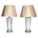 Vintage Pair of Ceramic Gazelle Lamps