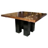 Bookmatched Walnut Dining Table With Fluted Bases