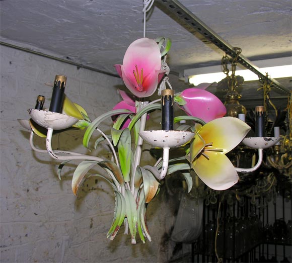 colorful chandelier in metal