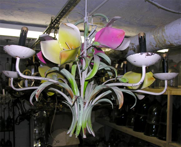 American floral metal chandelier