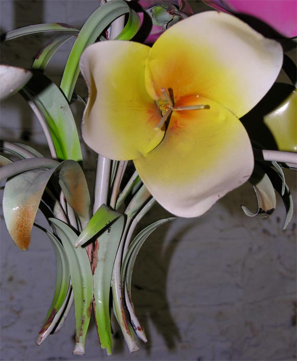 Late 20th Century floral metal chandelier