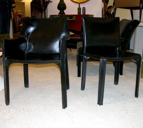 Set of 6 Cab chairs by Mario Bellini for Cassina