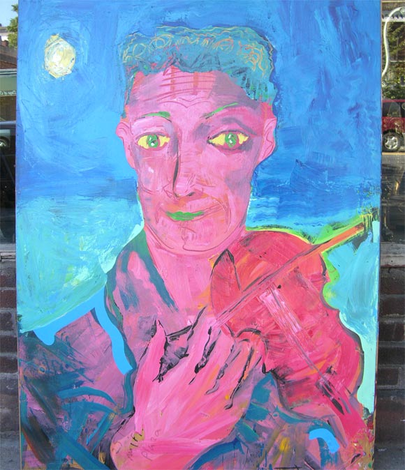Acrylic On Wood  "The Violinist" by Ivan Jenson