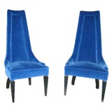 Pair of Hollywood Regency High Back Slipper Chairs