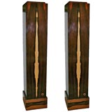 #3052 Pair of Art Deco Exotic Wood Columns