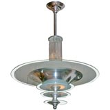 #3037 Art Deco Glass Rod/Glass Disc Chandelier