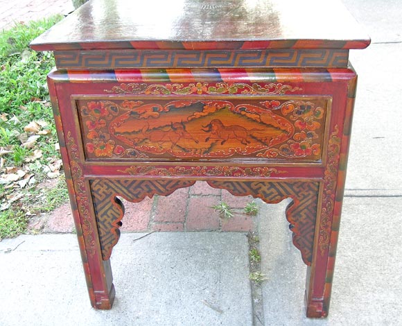 Late 19thC. Painted and Decorated Tibetan Tea Table