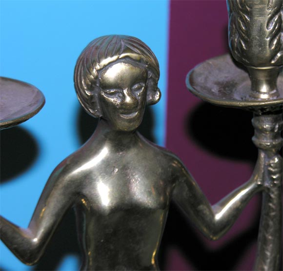 Danish Bronze Mermaid Candlestick 1