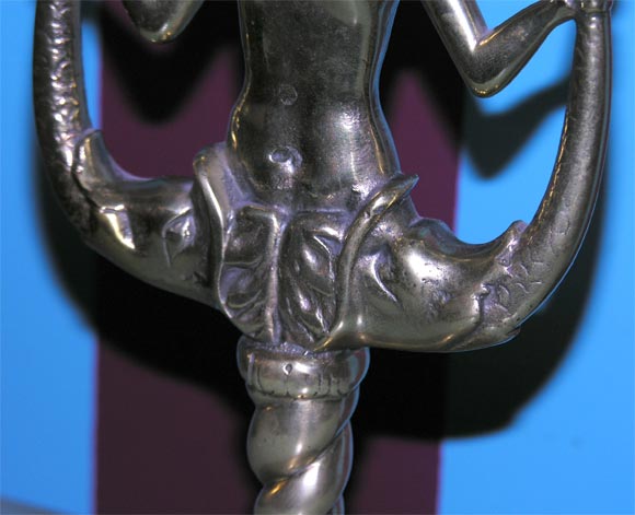 Danish Bronze Mermaid Candlestick 2