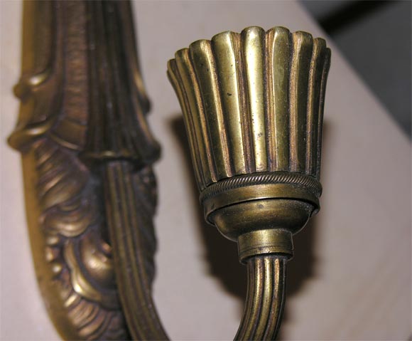 Bronze French Art Deco Wall-Sconces For Sale