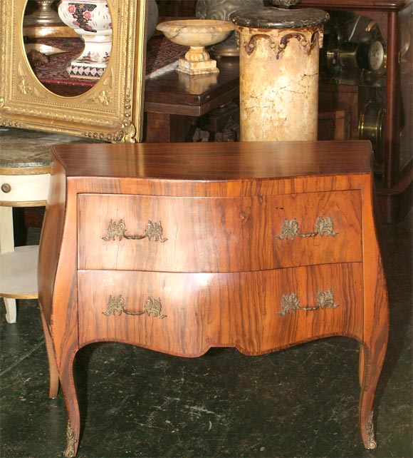 Mid Century Italian Fruitwood Two-Drawer Commode