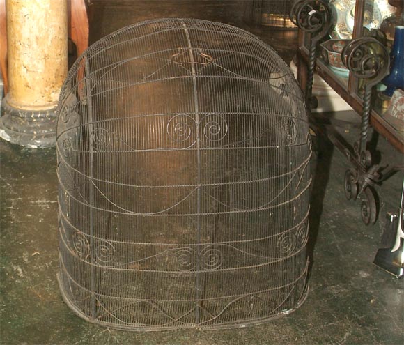 19th Century Wire Fire Screen