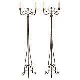 Pair Iron Torchieres