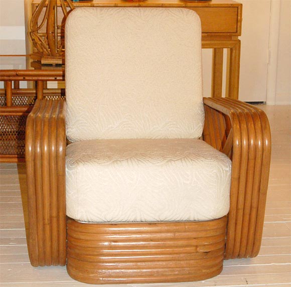 Rattan Rare Set of Paul Frankl Inspired Club Chairs
