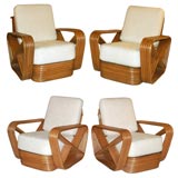 Rare Set of Paul Frankl Inspired Club Chairs
