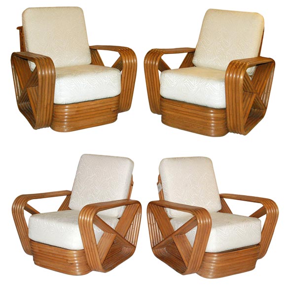 Rare Set of Paul Frankl Inspired Club Chairs
