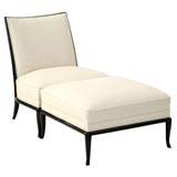 T.H. Robsjohn-Gibbings "French" Slipper Chair and Ottoman