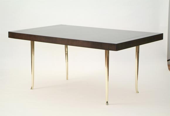 T.H. Robsjohn-Gibbings Brass Leg Dining Table
