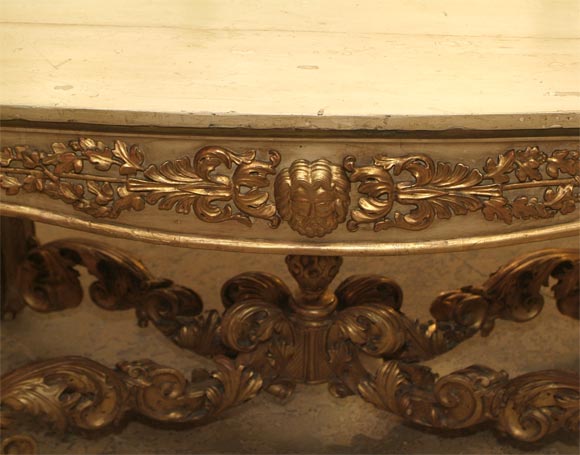 Baroque 19th Century Painted Gold Gilt Italian Center Table